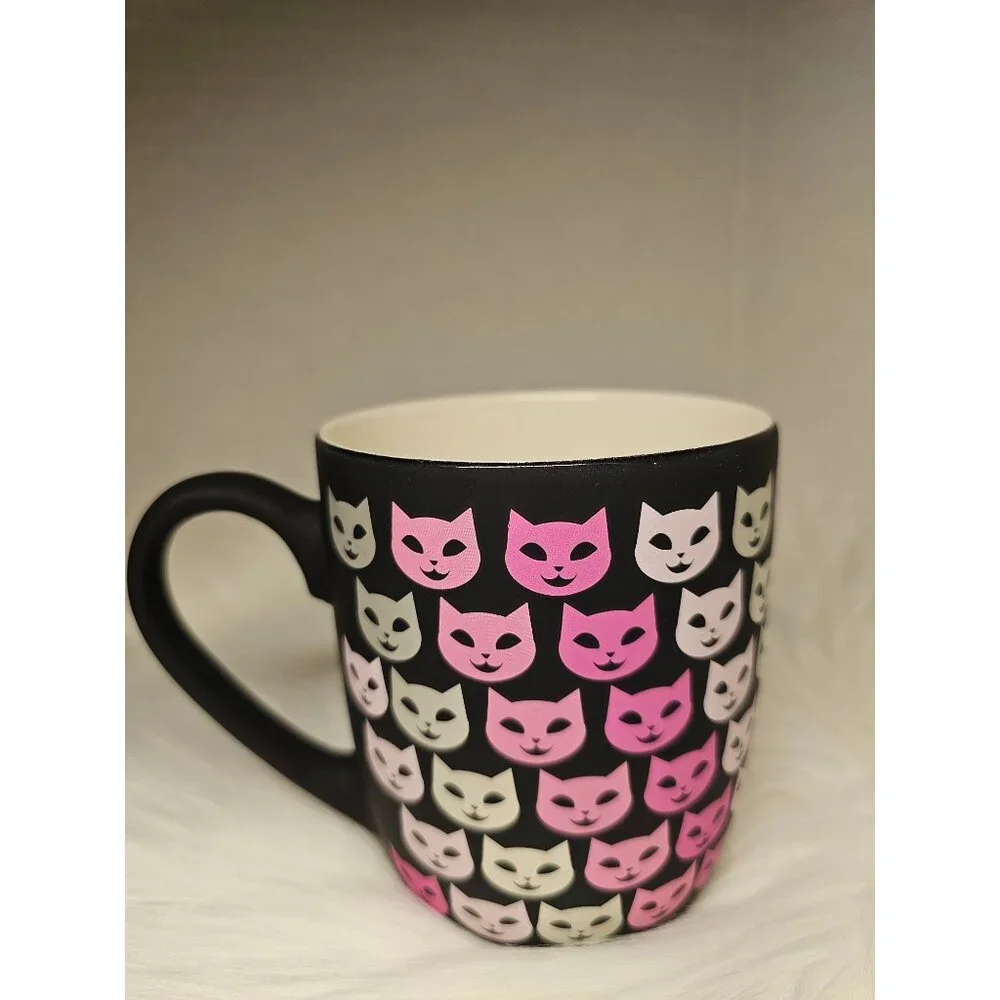 Cobwebs &‎ Caldrons Pink Purple Silver Cats Coffee/Tea Mug 16 oz